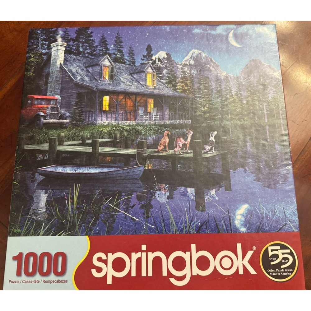 1000 Piece Puzzle‎ Springbok Moonlit Night COMPLETE Jigsaw Puzzle